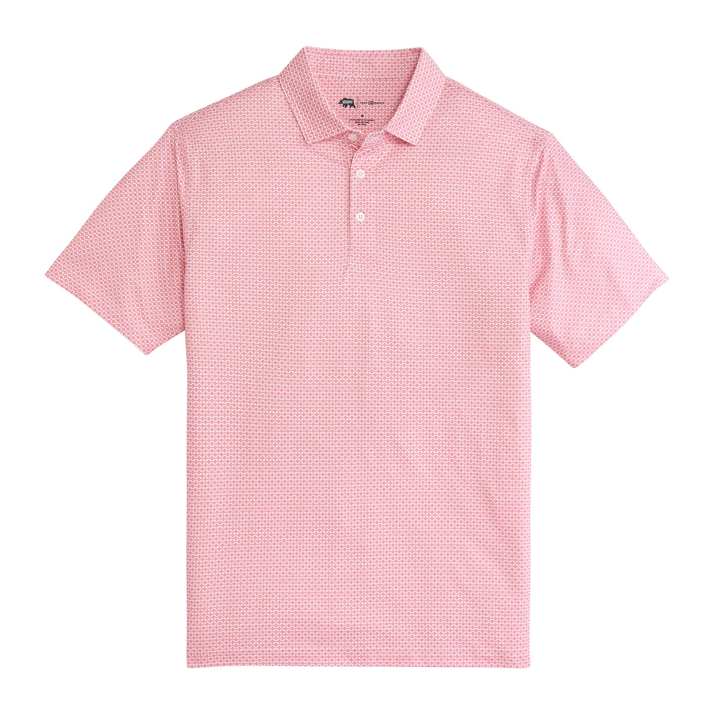 Barb Printed Performance Polo - Sea Pink