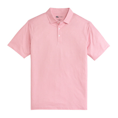 Barb Printed Performance Polo - Sea Pink