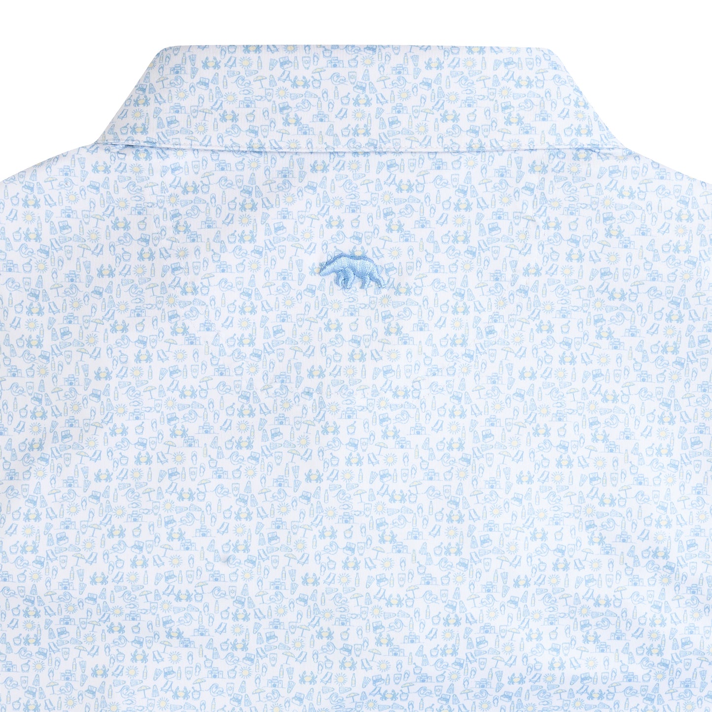 Beachcomber Printed Performance Polo - Azurine