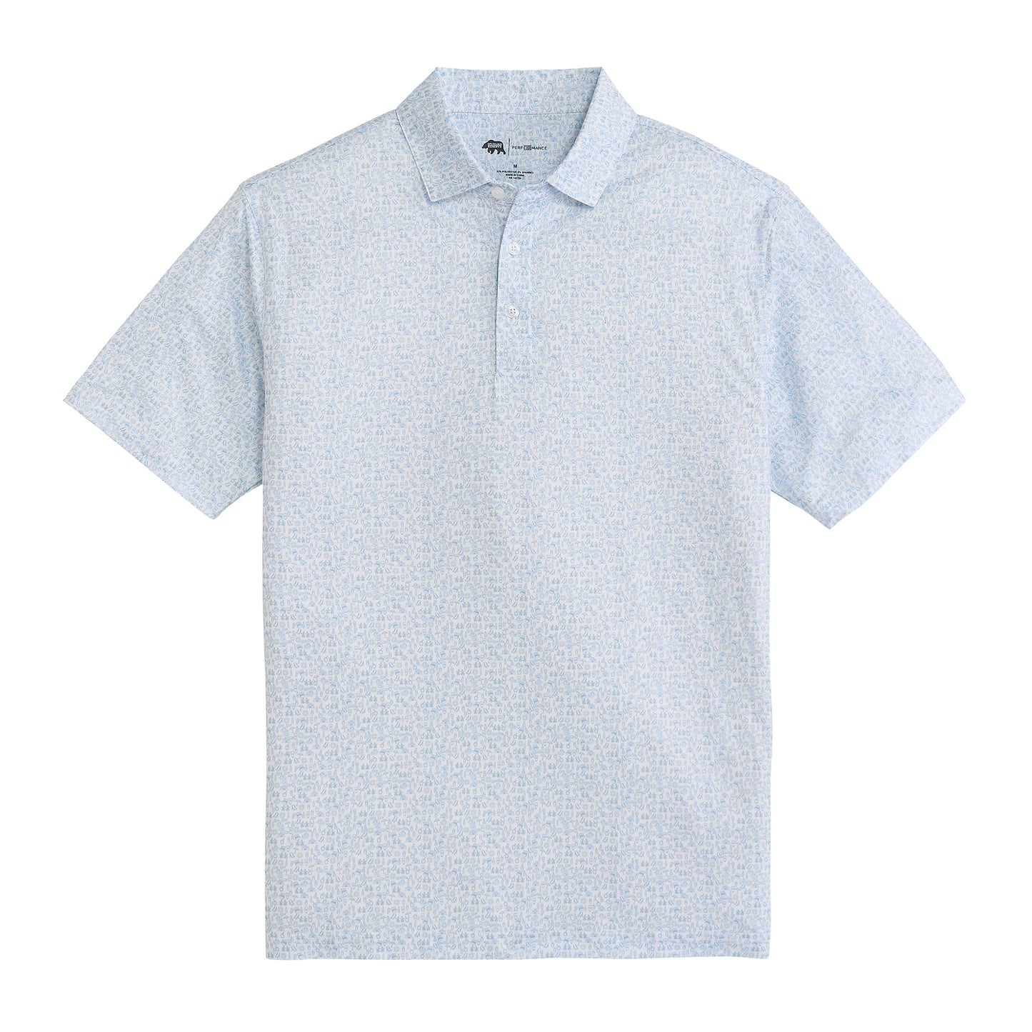 Beachcomber Printed Performance Polo - Azurine