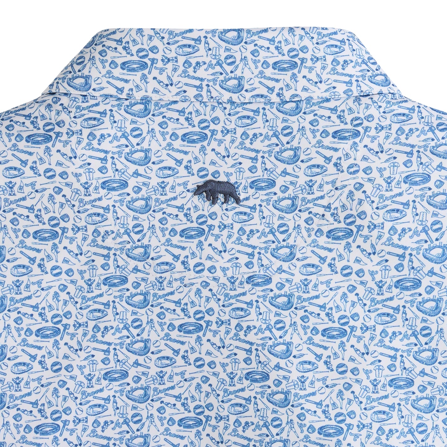Braves Icons Printed Performance Polo - White