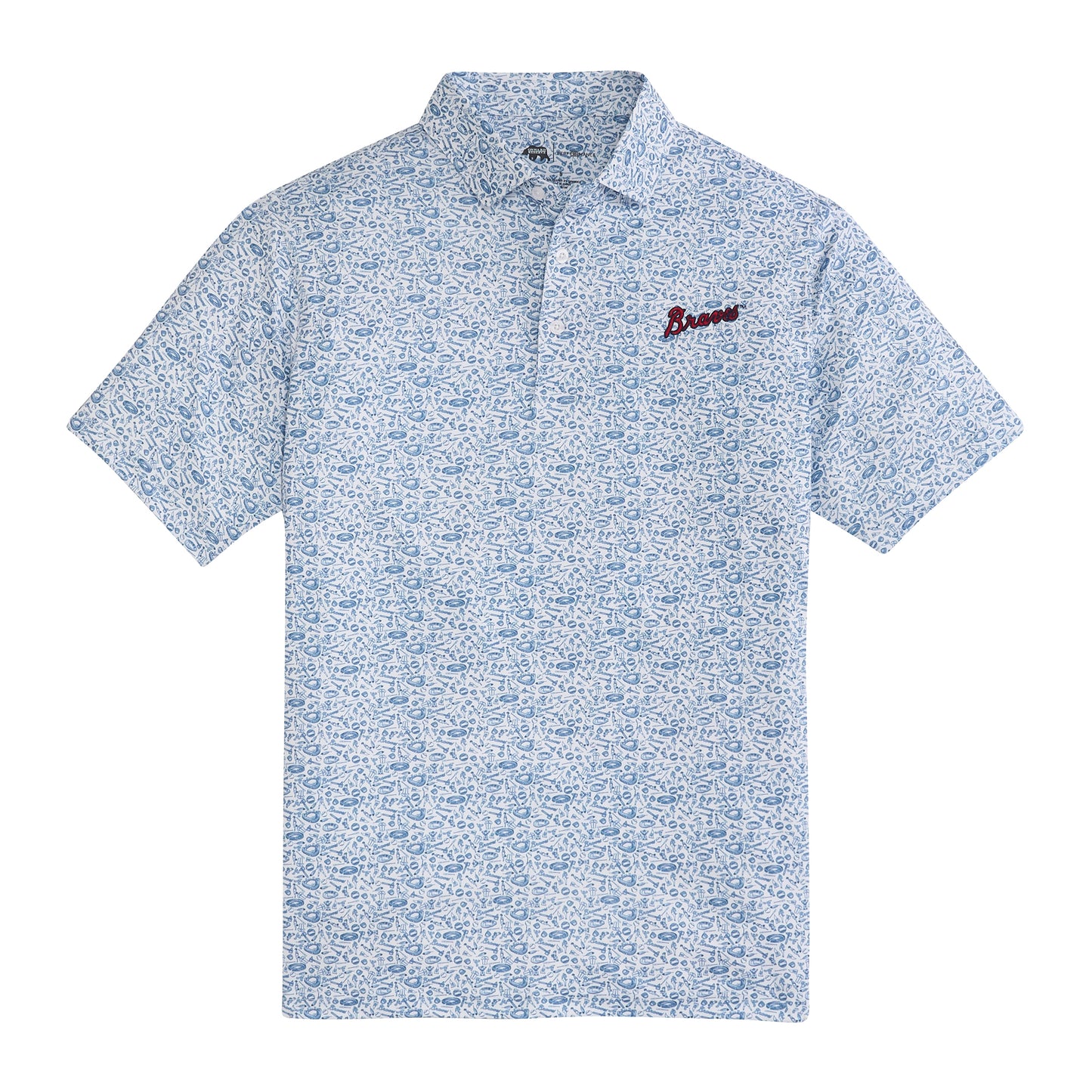 Braves Icons Printed Performance Polo - White