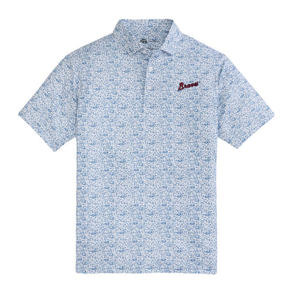 Braves Icons Printed Performance Polo - White