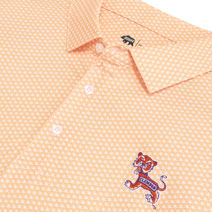 Clemson Vintage C Printed Performance Polo - White