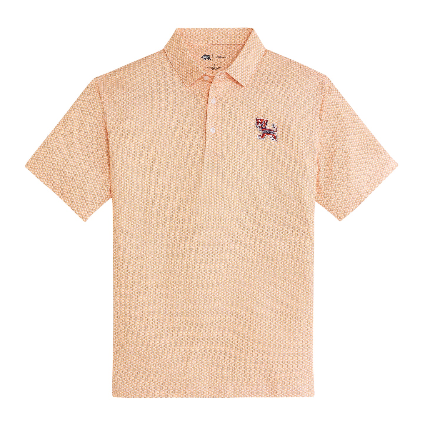 Clemson Vintage C Printed Performance Polo - White