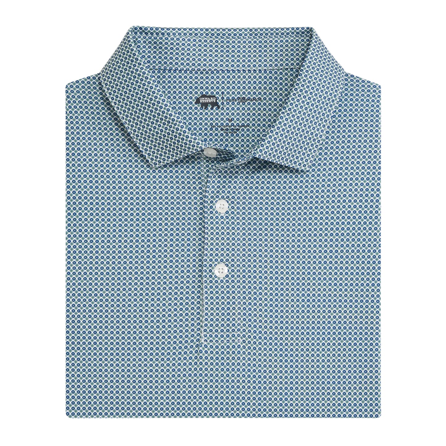 League Printed Performance Polo - Ensign Blue