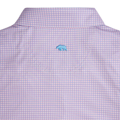 League Printed Performance Polo - Powder Pink