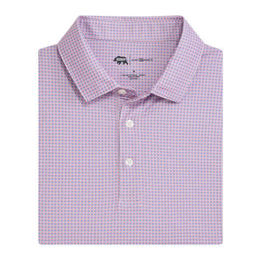 League Printed Performance Polo - Powder Pink