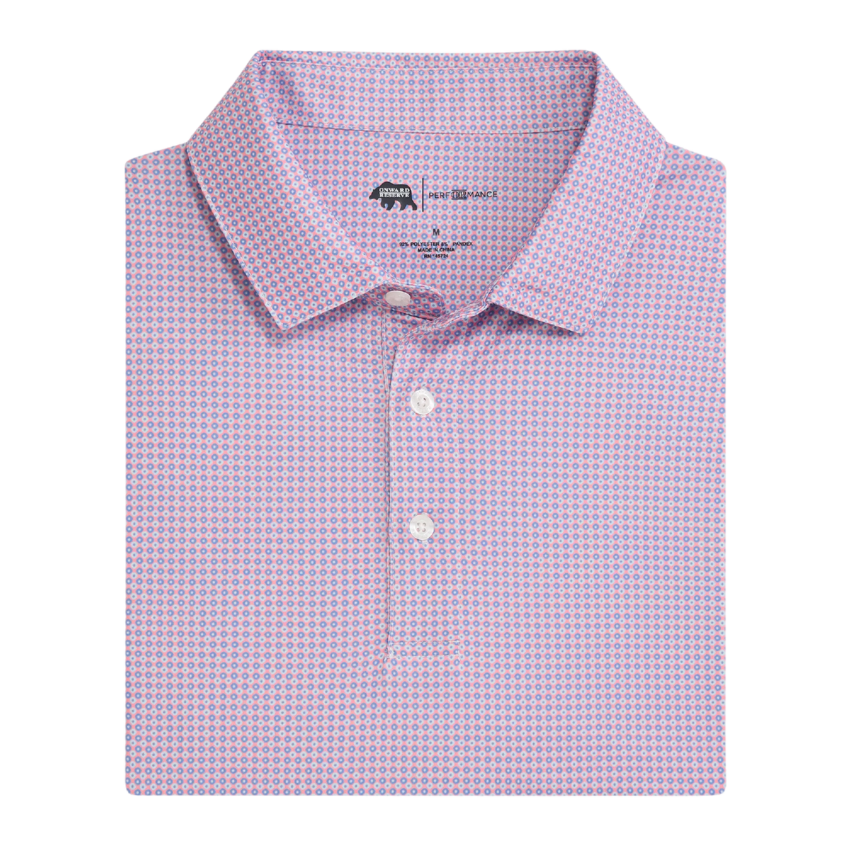 League Printed Performance Polo - Powder Pink