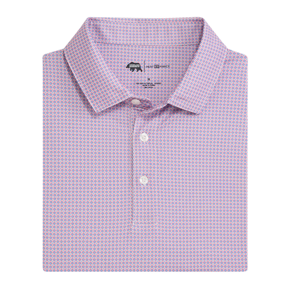 League Printed Performance Polo - Powder Pink