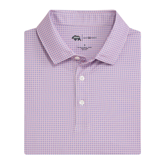 League Printed Performance Polo - Powder Pink