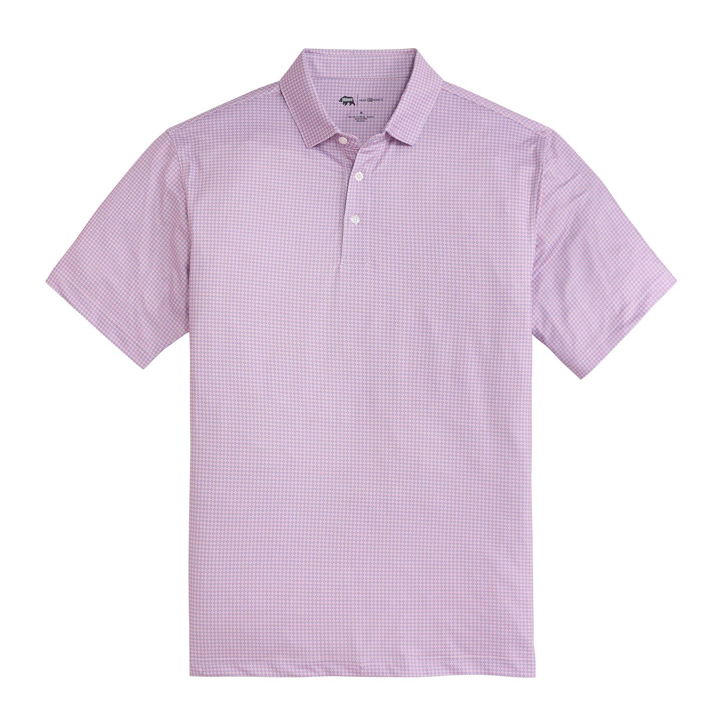 League Printed Performance Polo - Powder Pink