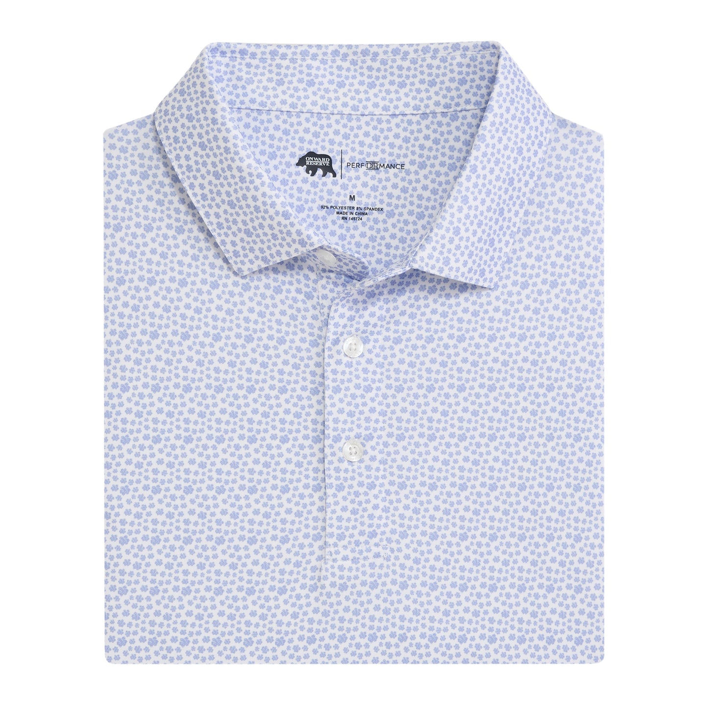 Magnolia Printed Performance Polo - Heron
