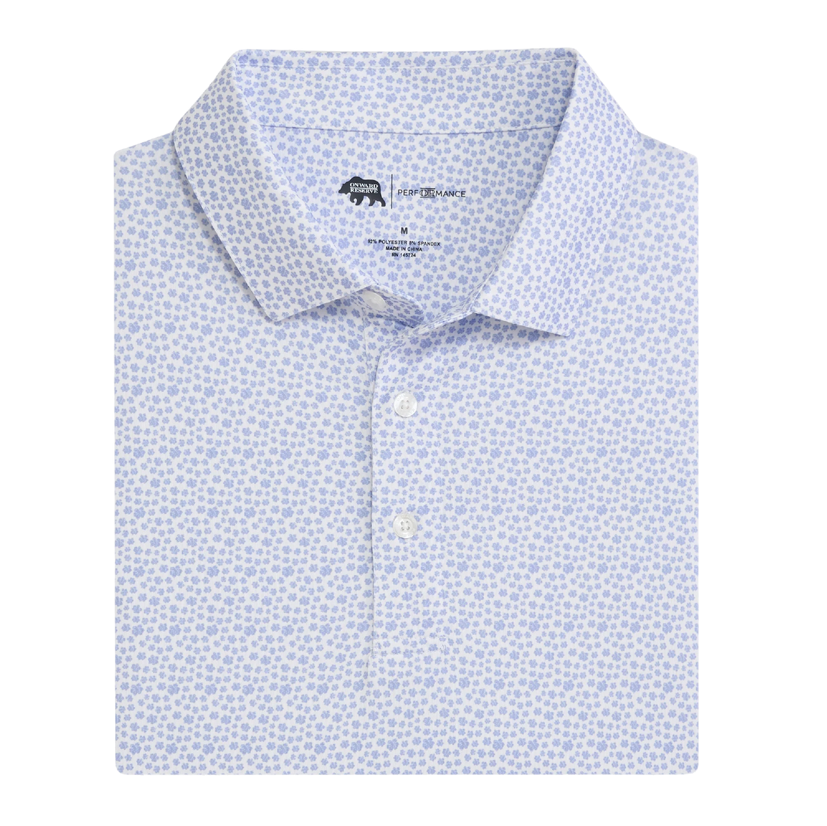Magnolia Printed Performance Polo - Heron