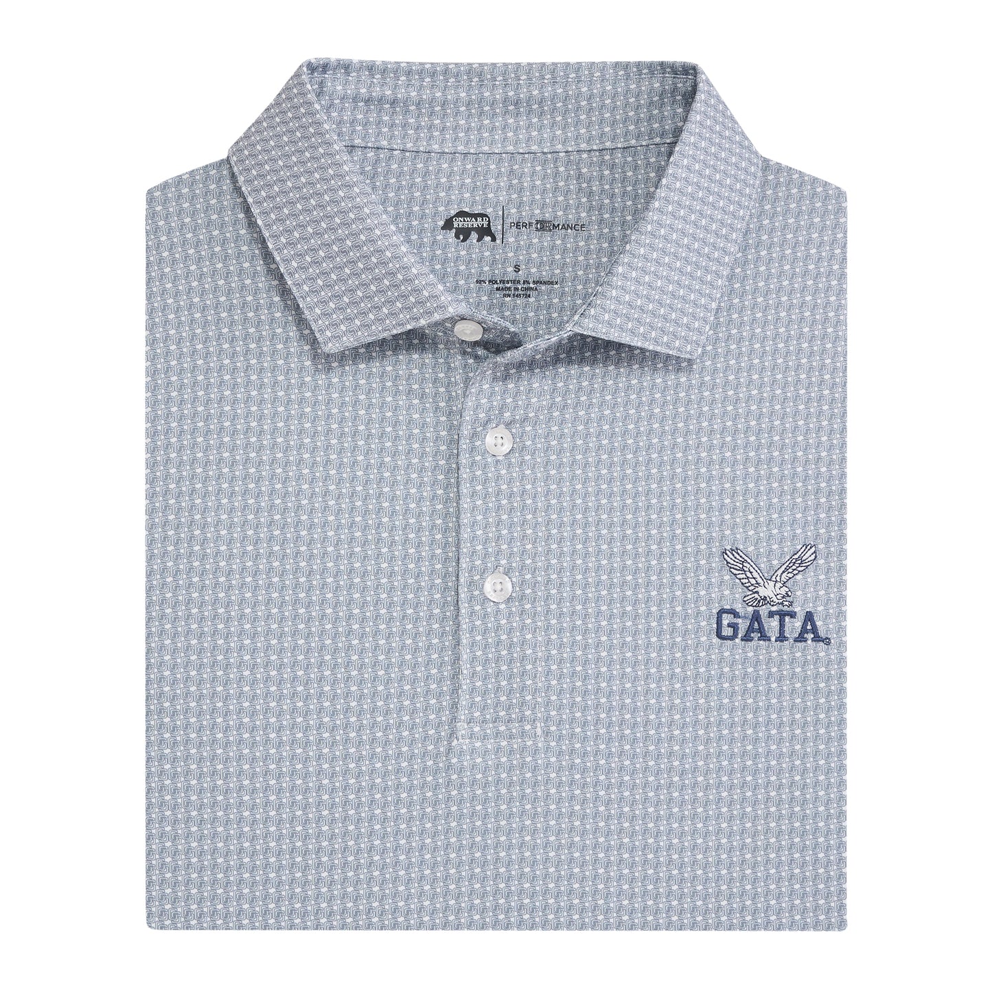 Georgia Southern GS Printed Performance Polo - White
