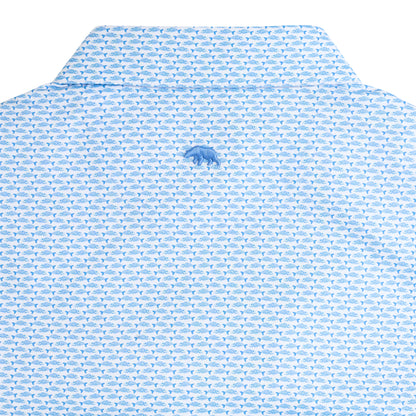 Goldie Printed Performance Polo - Azurine