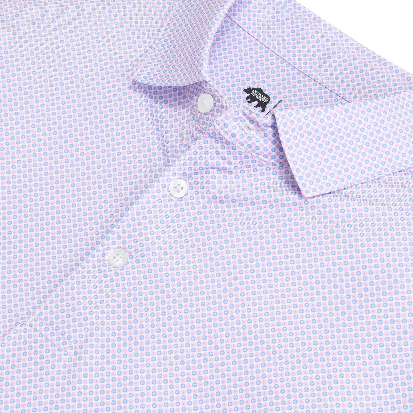 League Printed Performance Polo - Azurine