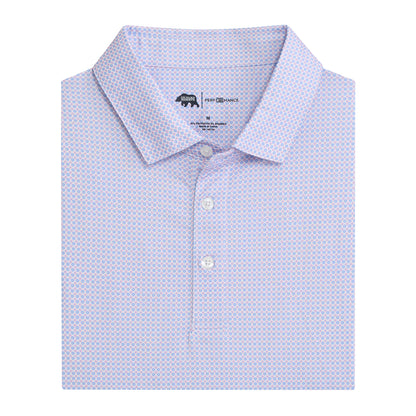 League Printed Performance Polo - Azurine