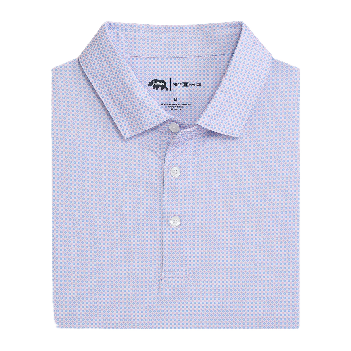 League Printed Performance Polo - Azurine