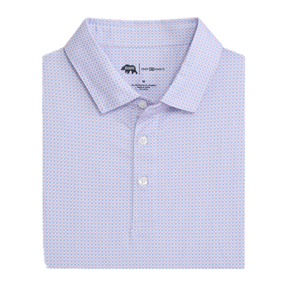 League Printed Performance Polo - Azurine