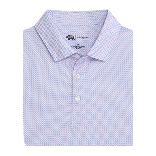 League Printed Performance Polo - Azurine