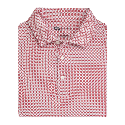 League Printed Performance Polo - Crimson