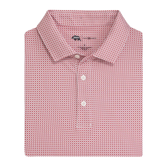 League Printed Performance Polo - Crimson
