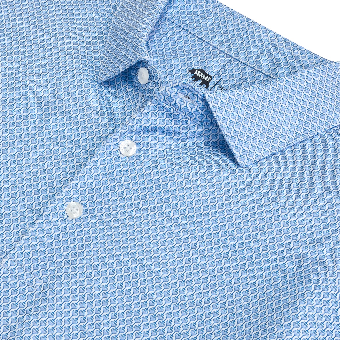 Night Owl Printed Performance Polo - Delft