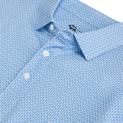 Night Owl Printed Performance Polo - Delft