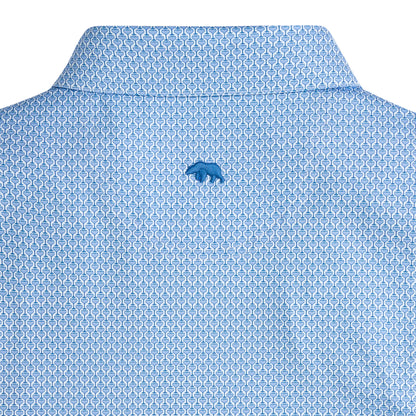 Night Owl Printed Performance Polo - Delft