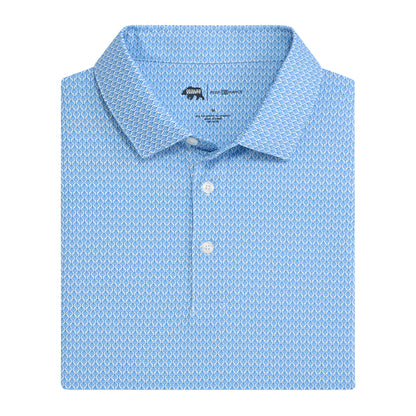 Night Owl Printed Performance Polo - Delft