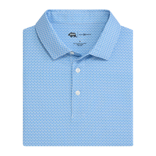 Night Owl Printed Performance Polo - Delft