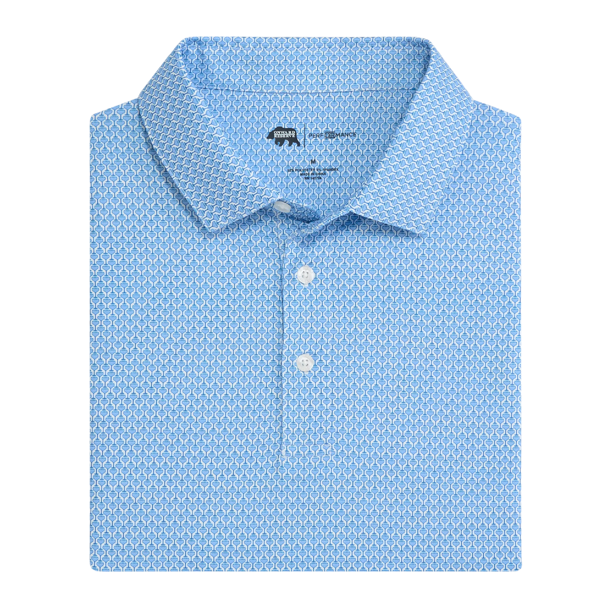Night Owl Printed Performance Polo - Delft