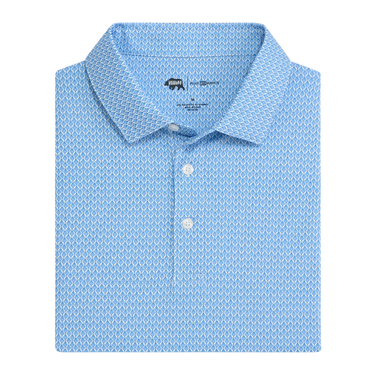 Night Owl Printed Performance Polo - Delft