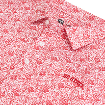 NC State Icons Printed Performance Polo - White