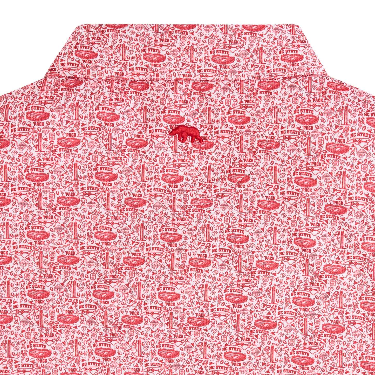 NC State Icons Printed Performance Polo - White