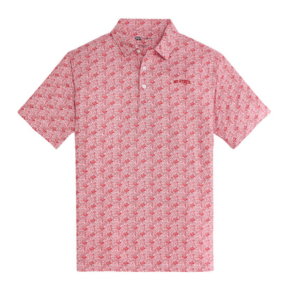 NC State Icons Printed Performance Polo - White