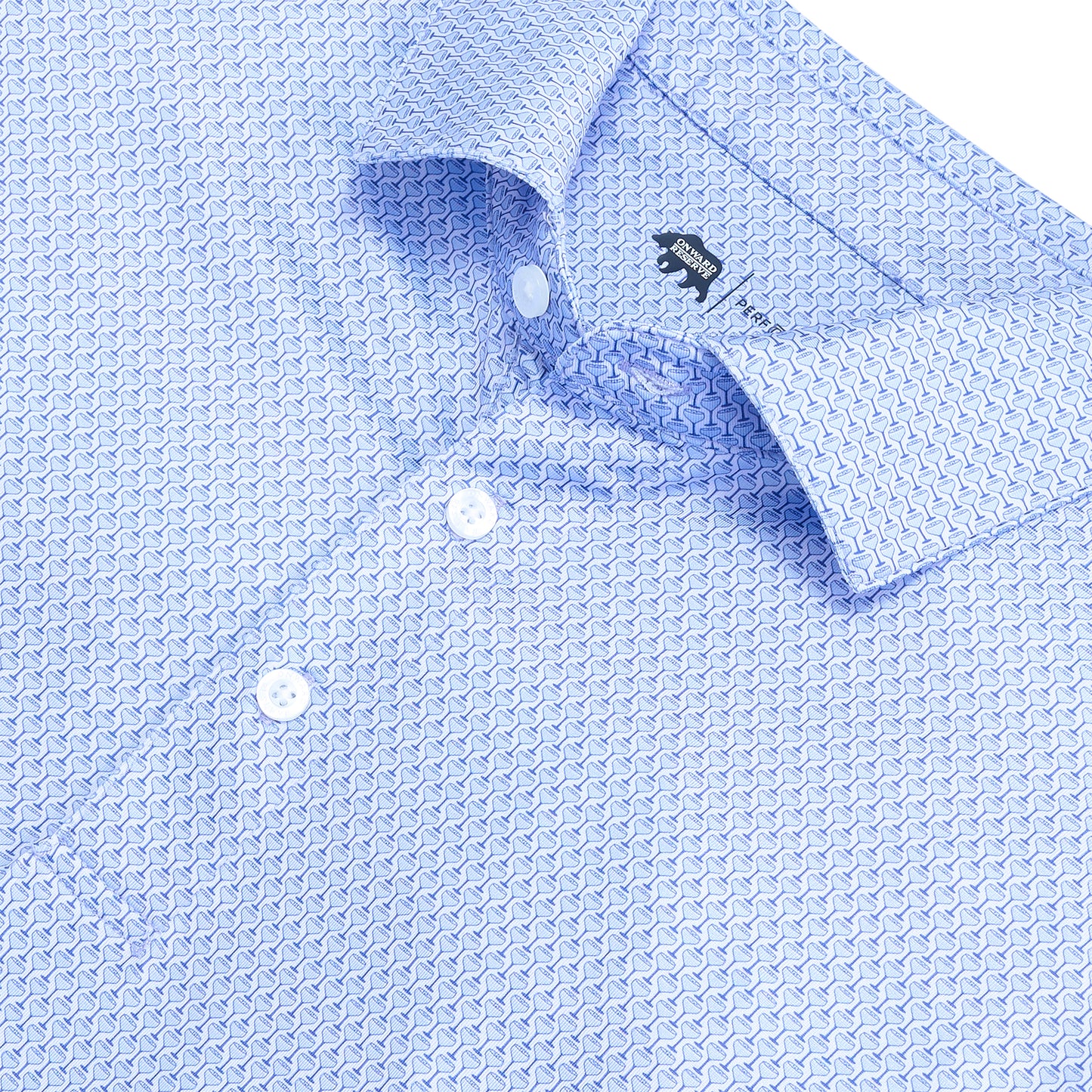 Night Owl Printed Performace Polo - Thistle