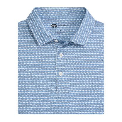 On the Half Shell Printed Performance Polo - Ensign Blue