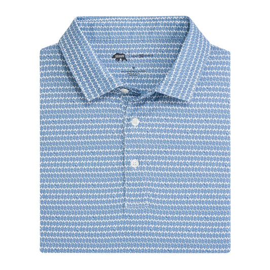 On the Half Shell Printed Performance Polo - Ensign Blue