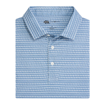 On the Half Shell Printed Performance Polo - Ensign Blue