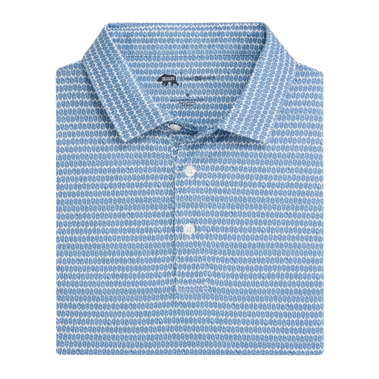 On the Half Shell Printed Performance Polo - Ensign Blue