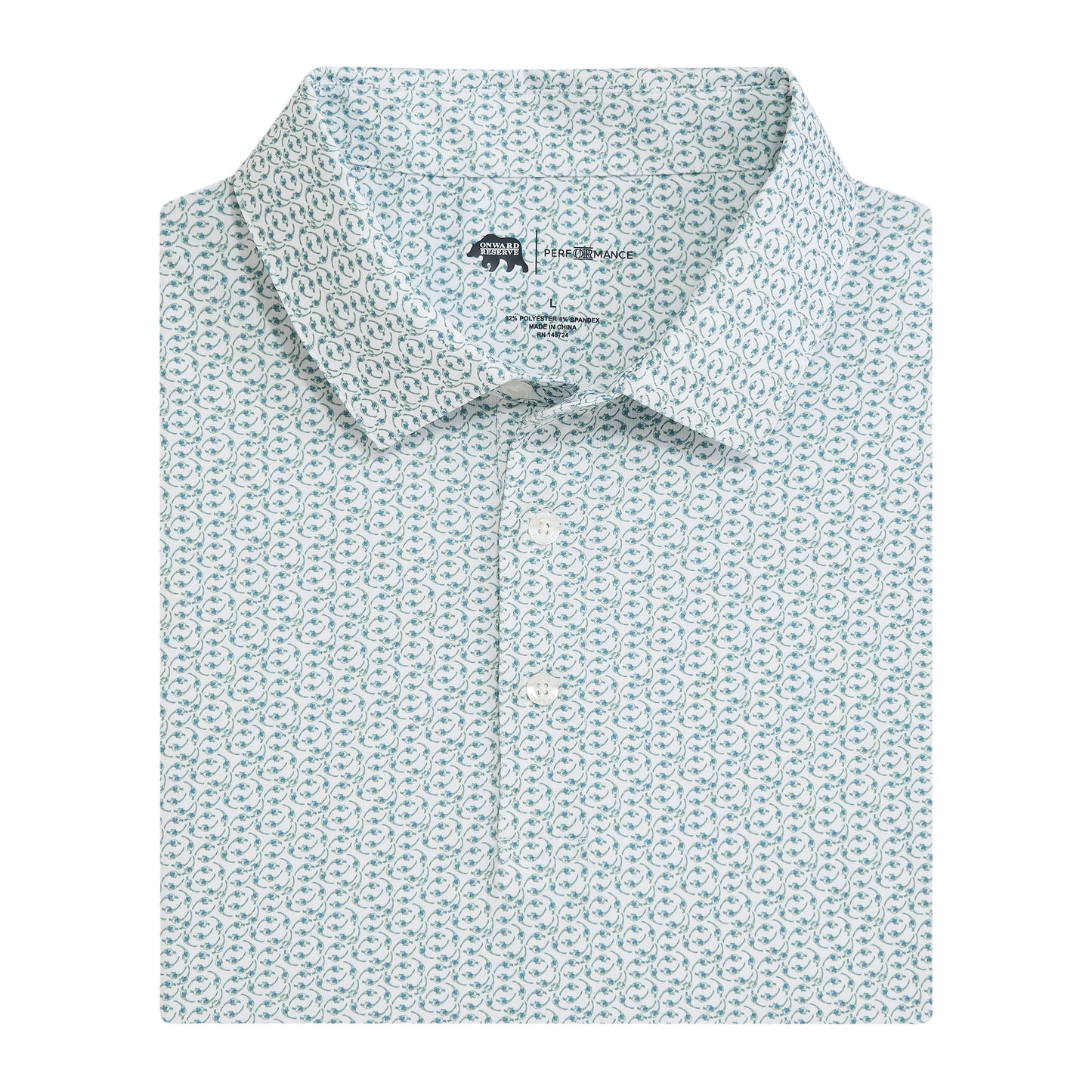 Bevy Printed Performance Polo - Hedge