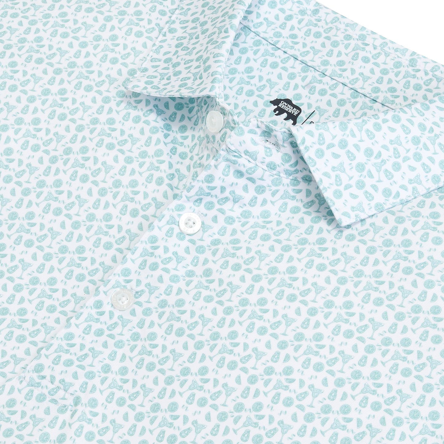 Rita Printed Performance Polo - Aquifer