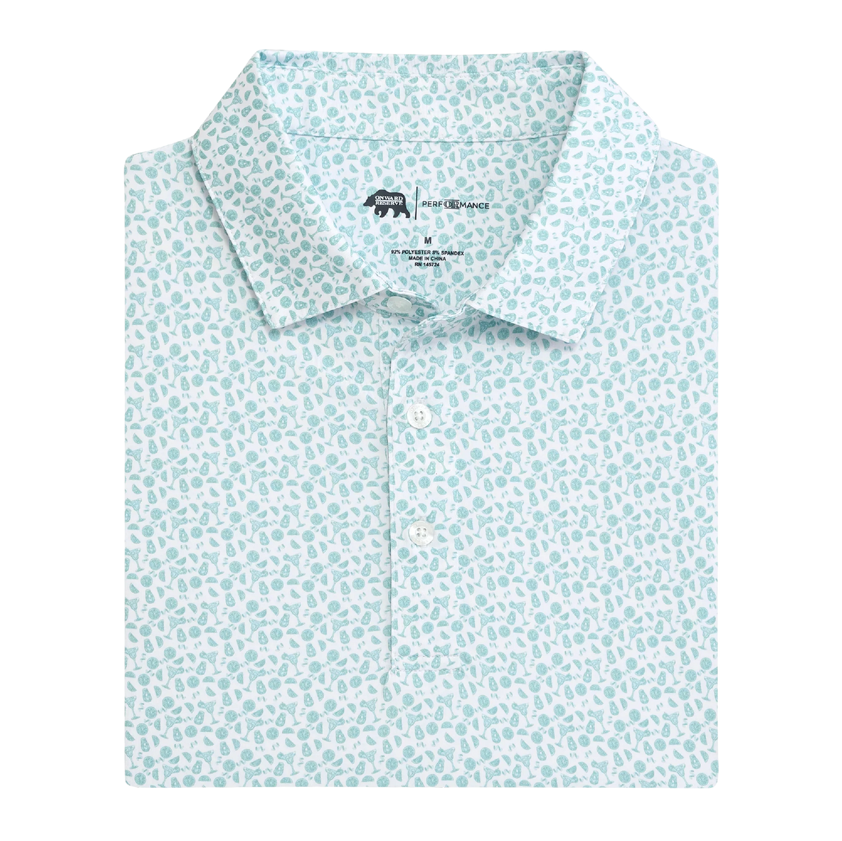 Rita Printed Performance Polo - Aquifer