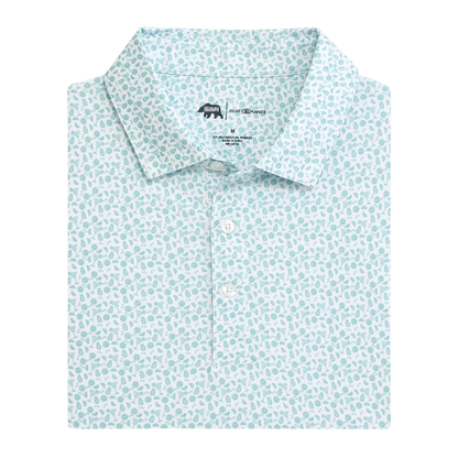 Rita Printed Performance Polo - Aquifer