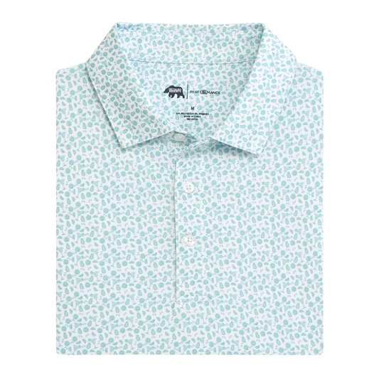 Rita Printed Performance Polo - Aquifer