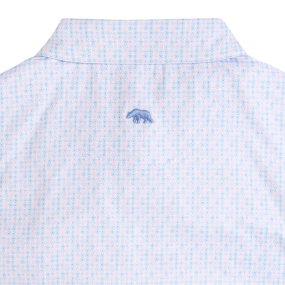 Shelling Out Printed Performance Polo - Sea Pink