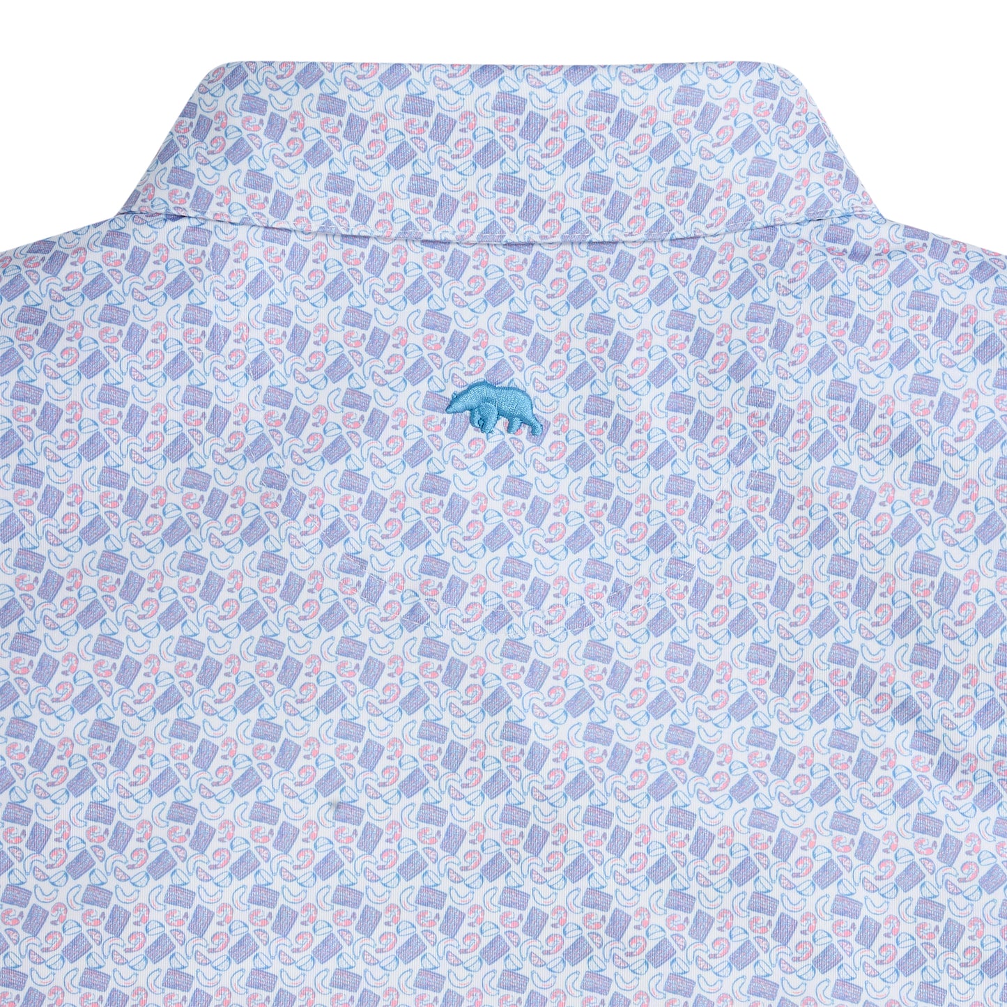 Low Country Printed Performance Polo - Powder Pink