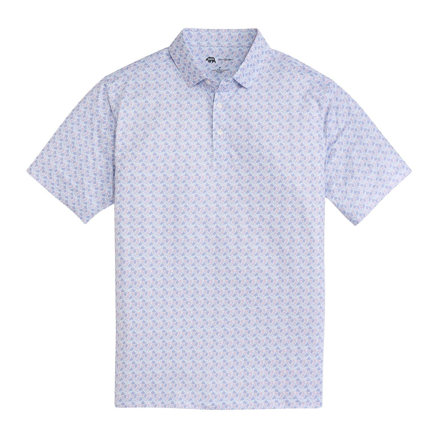 Low Country Printed Performance Polo - Powder Pink
